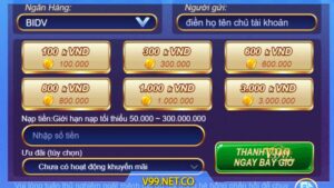 Nạp Rút tiền v99